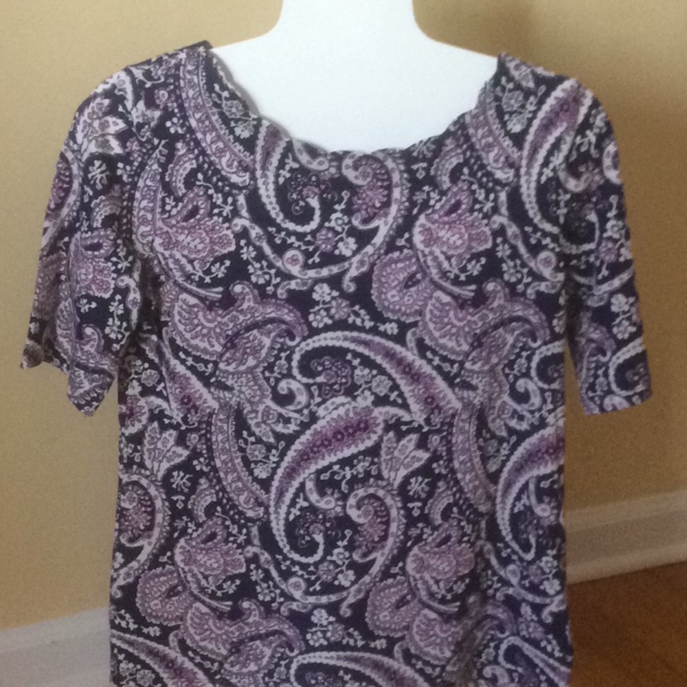 Navy and pink cotton blouse